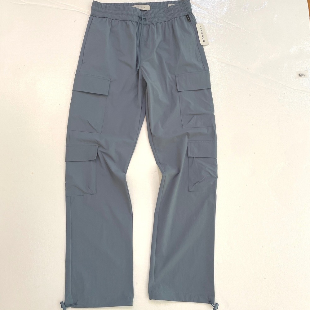 PacSun Cargo Pants Womens XS Blue Nylon Straight Leg Gorpcore Trendy Minimalist